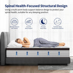 Matelas hybride en mousse à mémoire de forme 10 - Soutien ferme moyen avec ressorts renforcés pour soulager la pression, certifié CertiPUR-US