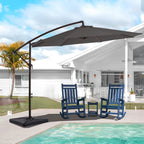 Parasol déporté à manivelle en acier de 10 pieds avec base lestée