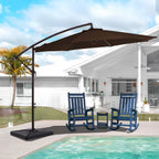 Parasol déporté à manivelle en acier de 10 pieds avec base lestée