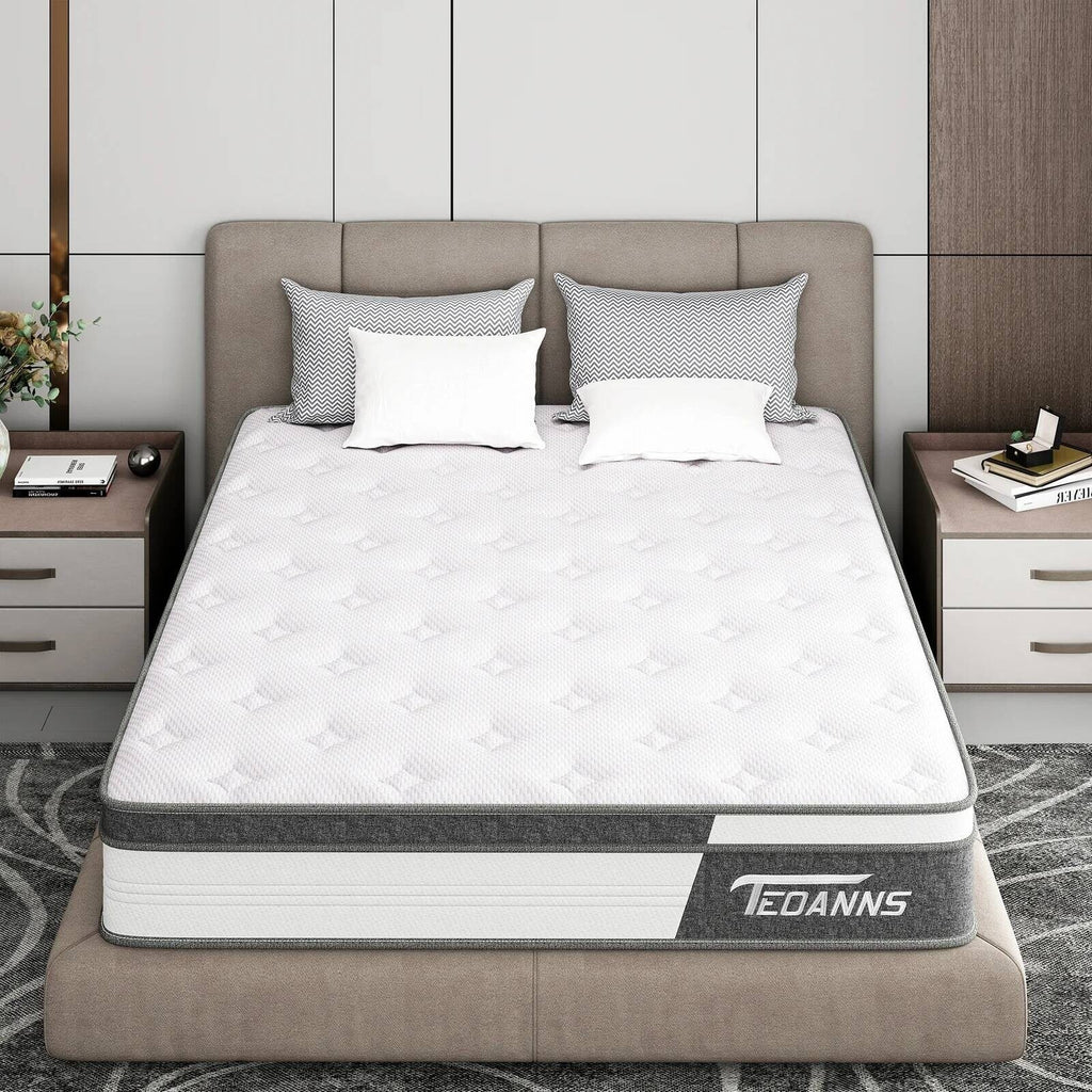 Matelas hybride en mousse à mémoire de forme et à ressorts de 10 pouces
