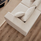 Canapé modulaire en L de 104 pouces en velours côtelé, ensemble de canapés de sol, canapé compressé rempli de mousse, combinaison gratuite de 4 pièces