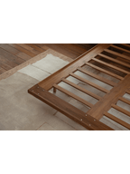 Lit en cuir et teck Seren