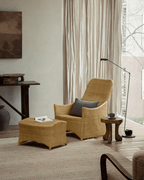Fauteuil lounge coulissant en rotin