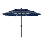 Parasol de terrasse inclinable à 3 niveaux de 10 pieds de MAISON ARTS, parasol d'extérieur à double ventilation avec lumières LED