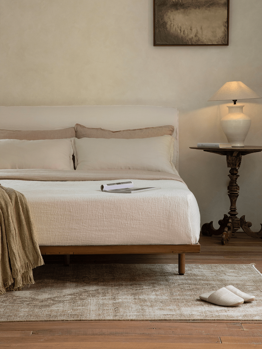 Lit Seren en teck et lin