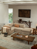 Canapé d'angle à jupe