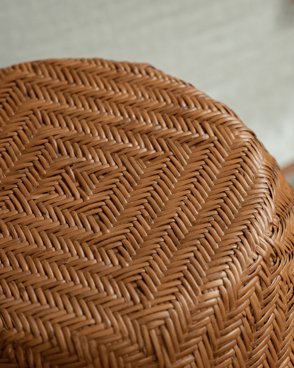 Table d'appoint en rotin tambour