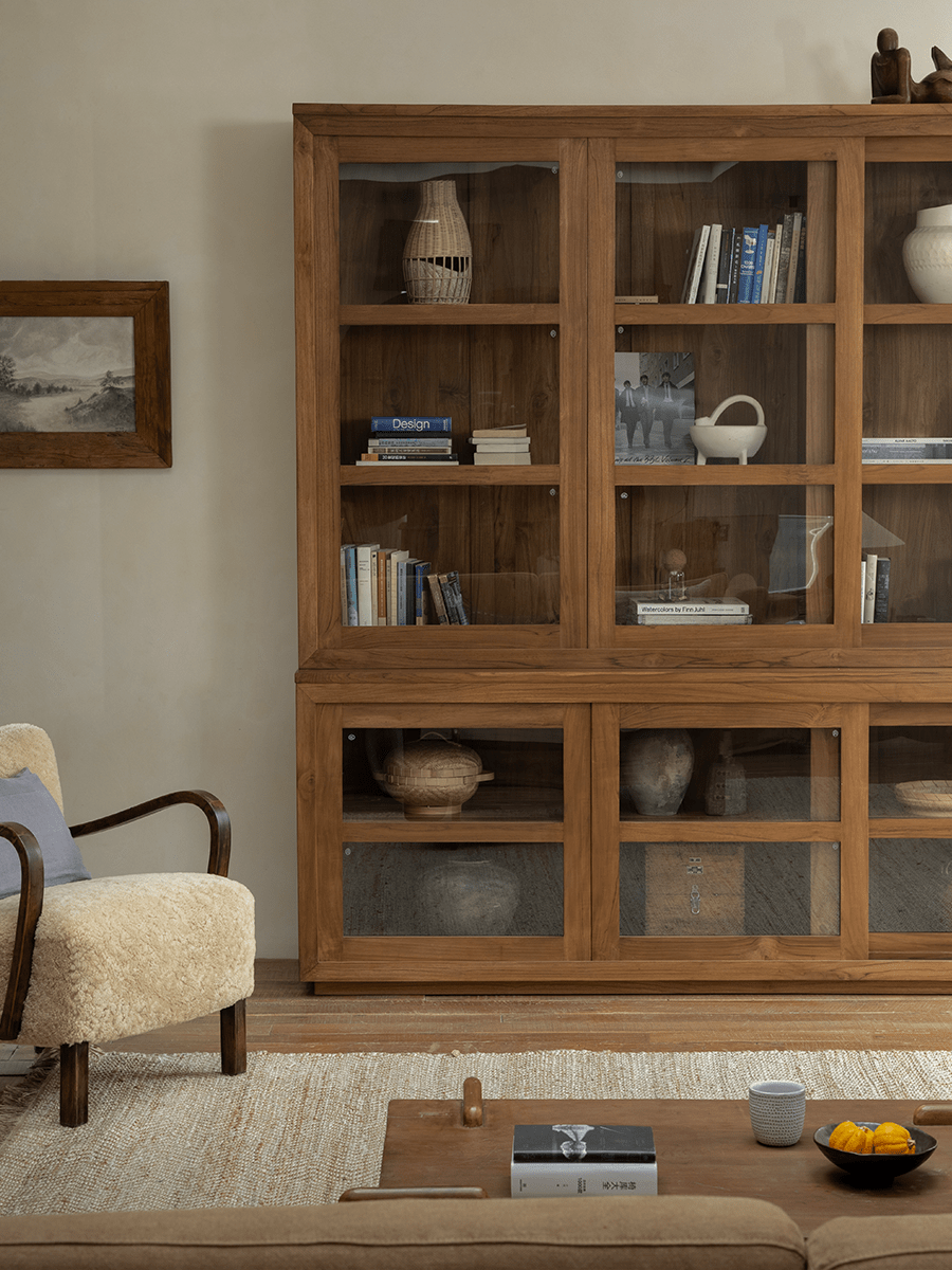 Bibliothèque à façade vitrée