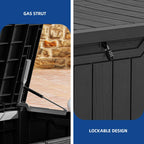 Coffre de pont verrouillable en résine résistant à l'eau de 120 à 260 gallons