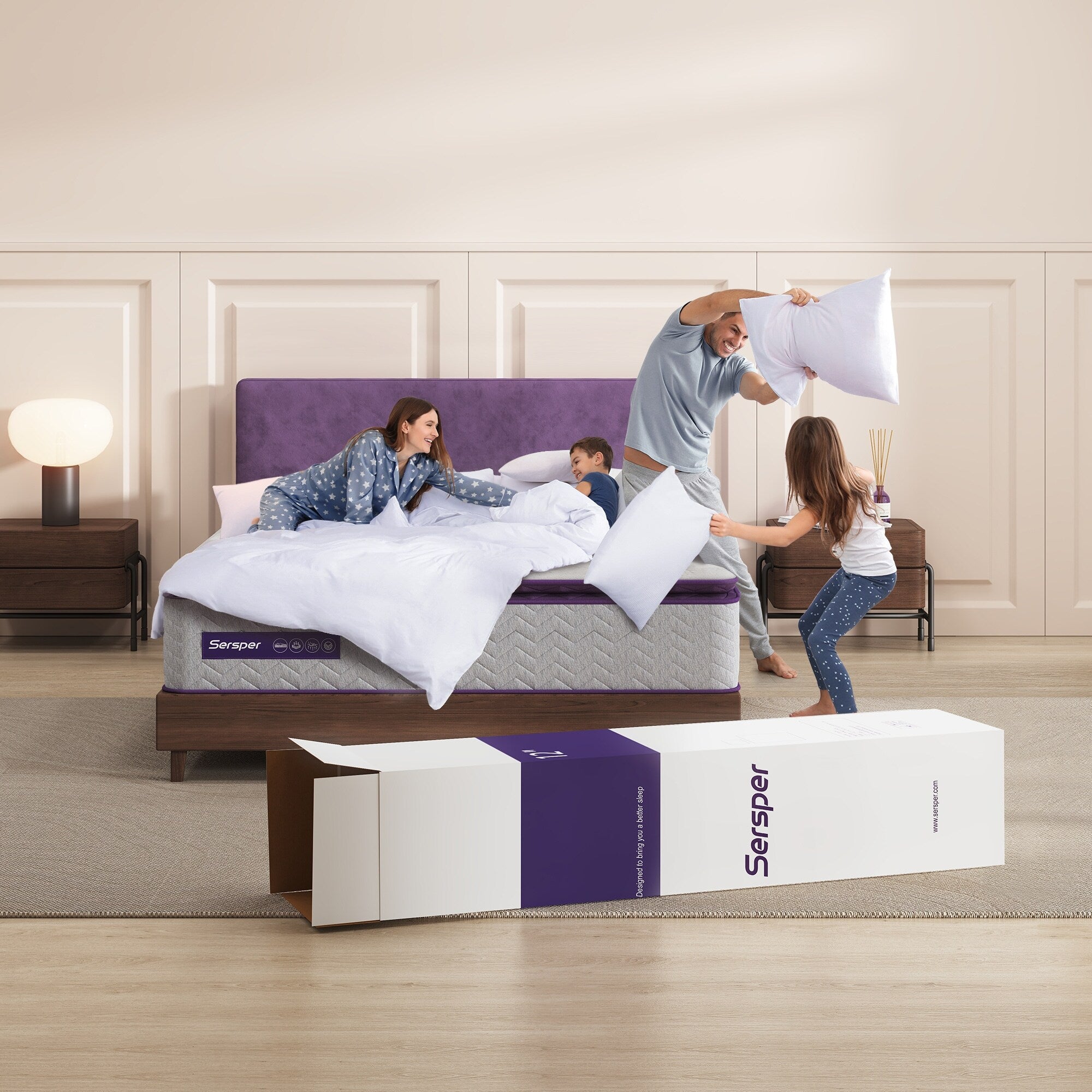 Matelas moyen en mousse à mémoire de forme de 12 pouces avec plateau-coussin