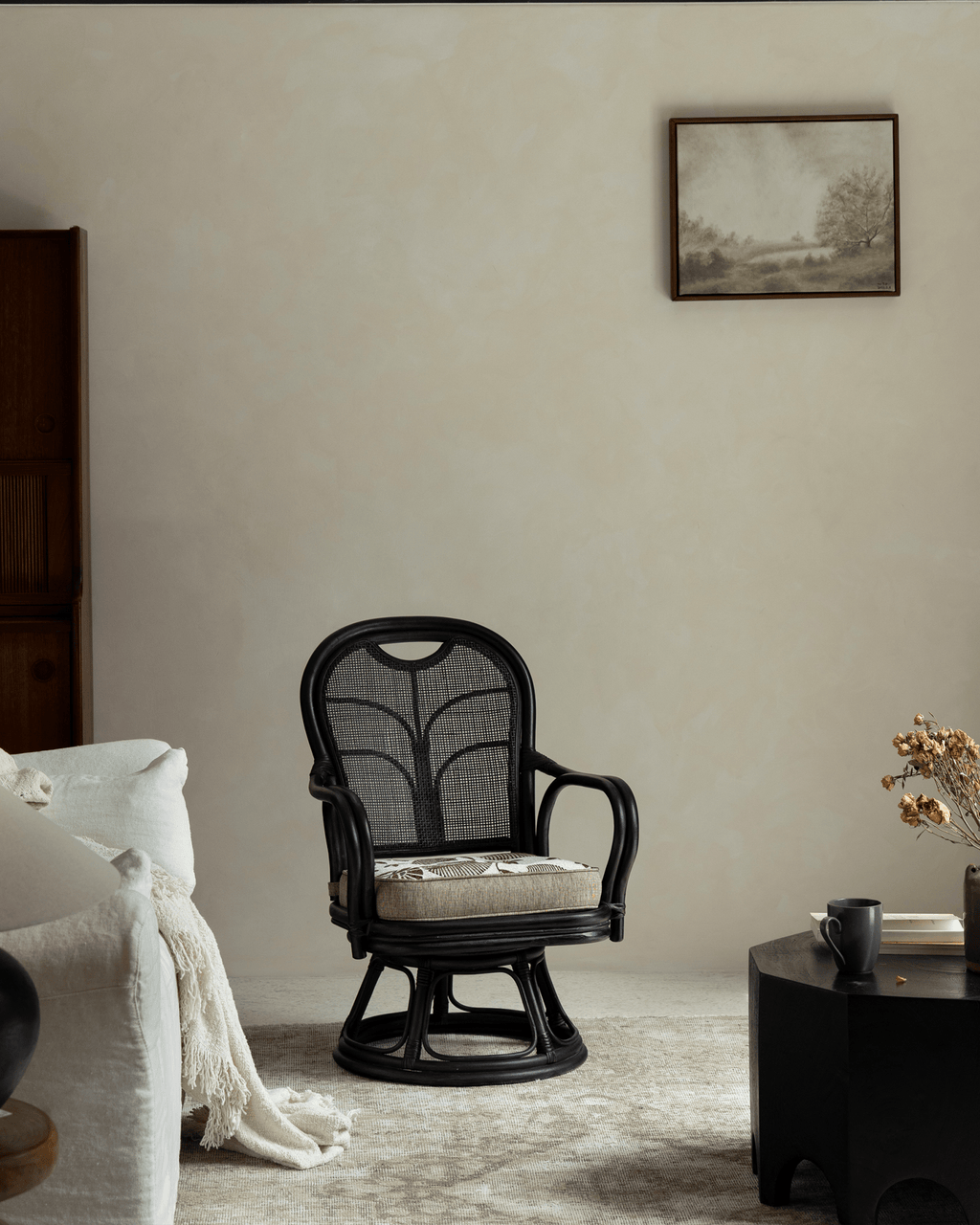 Fauteuil pivotant Ray Mini en rotin