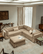 Canapé d'angle à jupe