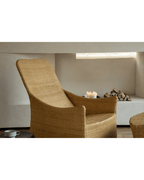 Fauteuil lounge coulissant en rotin