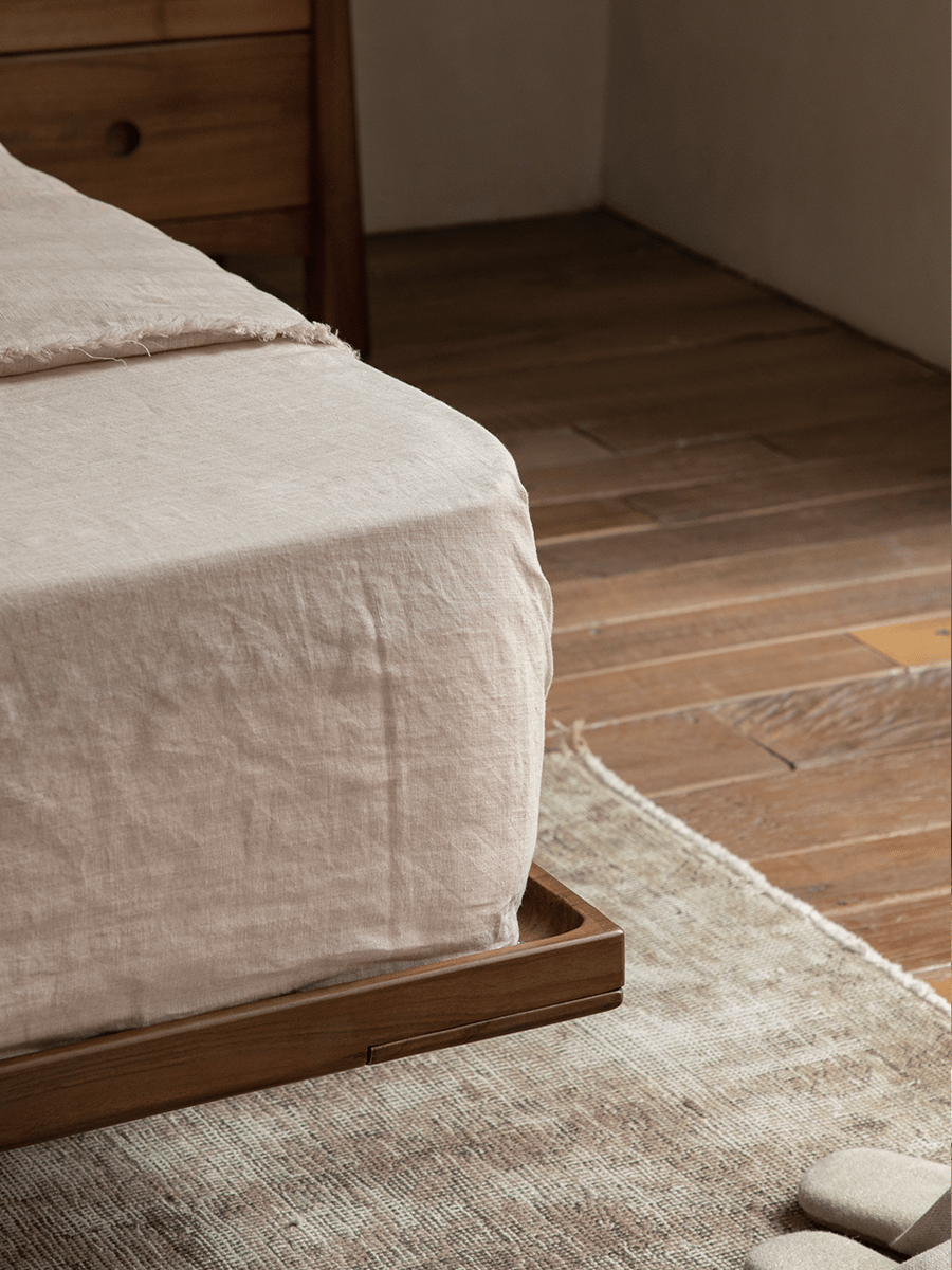 Lit Seren en teck et lin