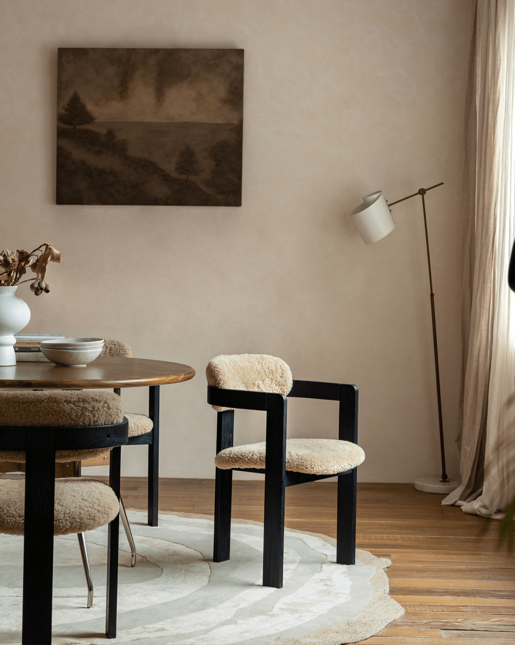 Fauteuil en peau de mouton retournée de Pampelune