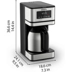 Cafetière programmable 14 tasses, carafe en acier inoxydable, 3 niveaux d'infusion, minuterie 24 h, maintien au chaud 4 h