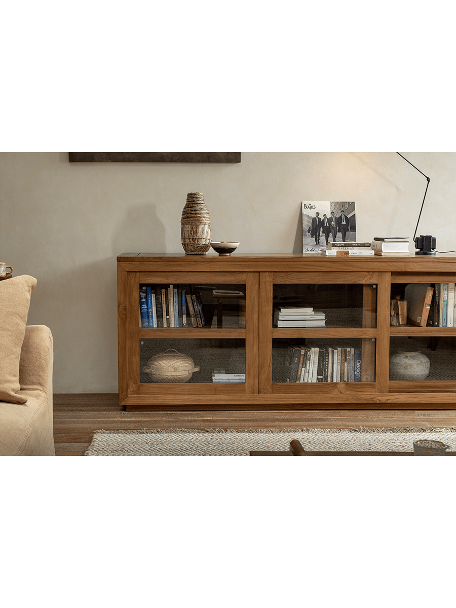 Bibliothèque à façade vitrée