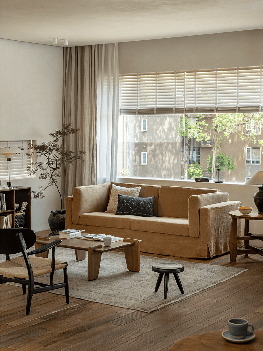 Jupe de canapé en lin