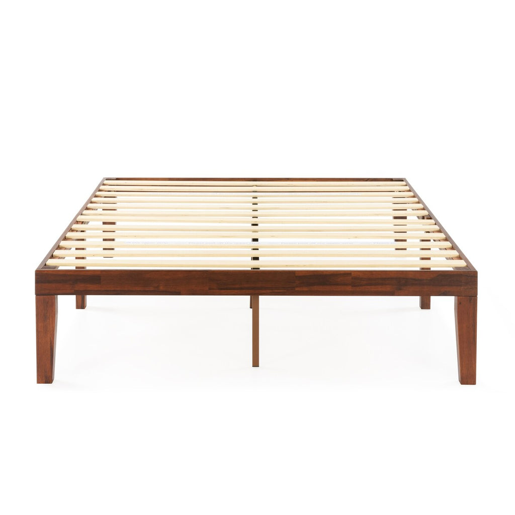 Cadre de lit plateforme classique en bois massif de 16 pouces, disponible en plusieurs finitions