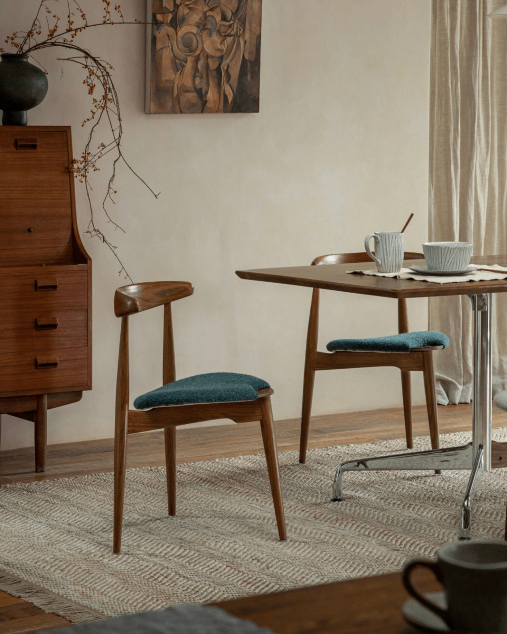 Chaise de salle à manger en forme de cœur