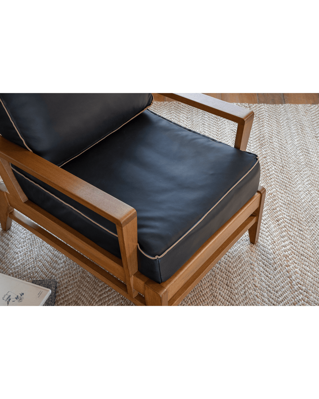 Fauteuil lounge en cuir René