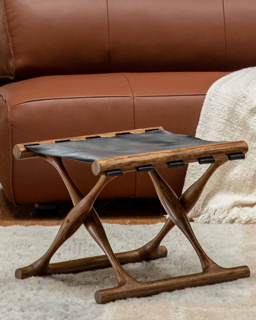 Tabouret en cuir Maverick