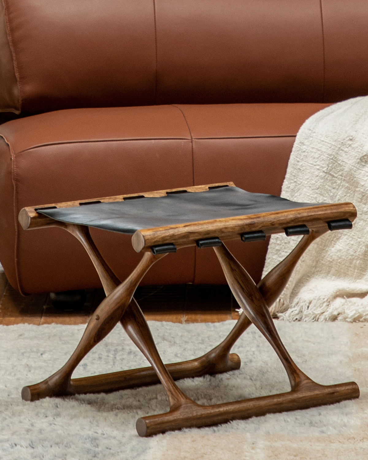 Tabouret en cuir Maverick