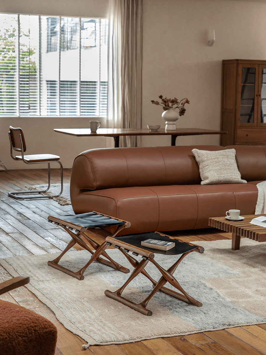 Tabouret en cuir Maverick