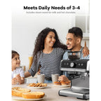 Machine à expresso semi-automatique 20 bars avec moulin et mousseur à lait