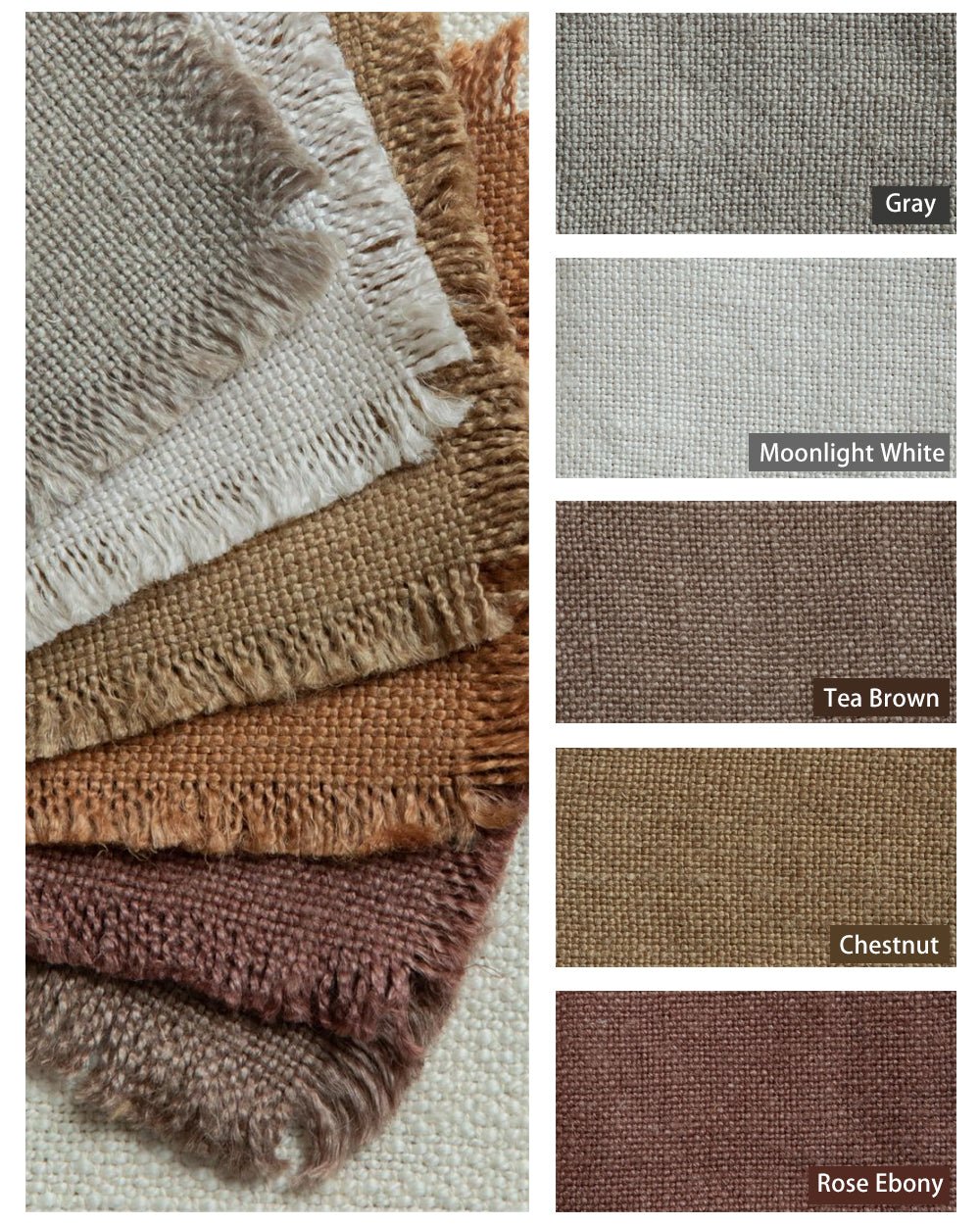 Tissu de lin teint en fil de 550 g