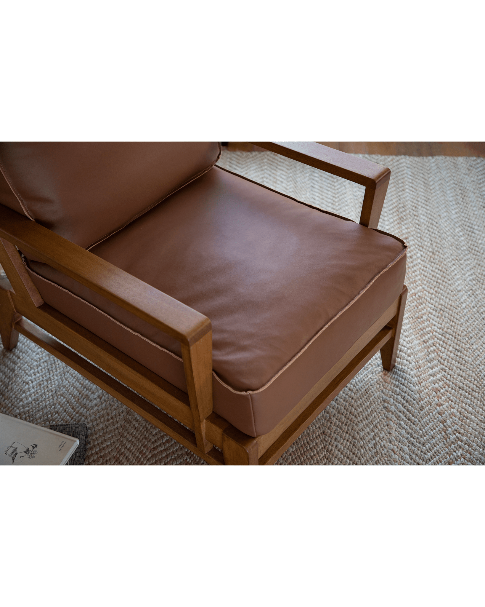 Fauteuil lounge en cuir René