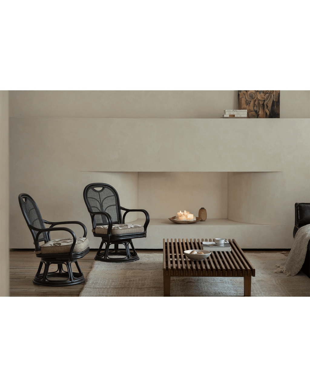Fauteuil pivotant Ray Mini en rotin