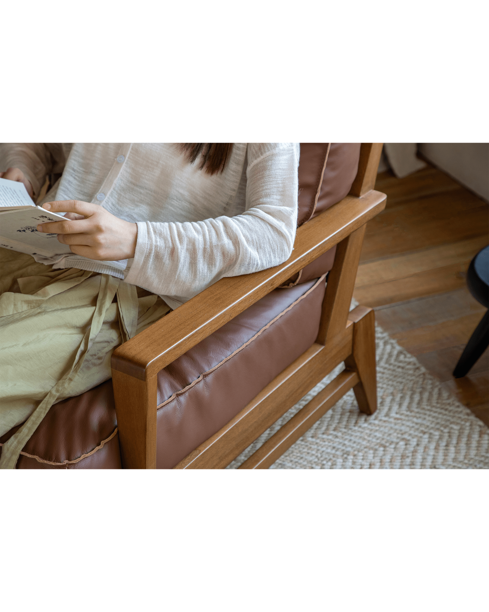 Fauteuil lounge en cuir René