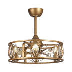 Lustre moderne en cristal avec ventilateur de plafond et télécommande