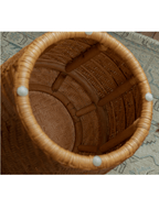 Table d'appoint en rotin tambour