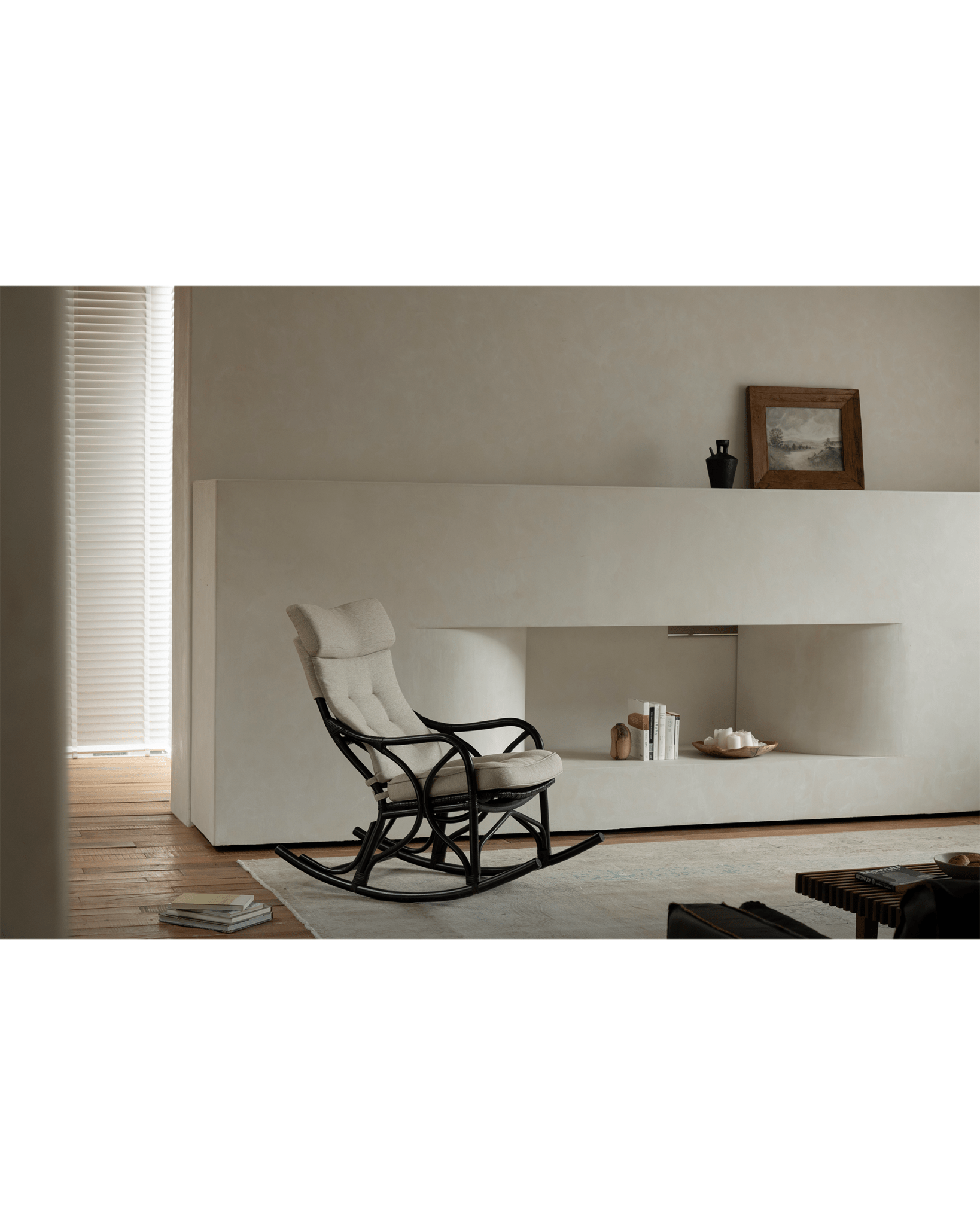 Fauteuil à bascule en rotin Aku