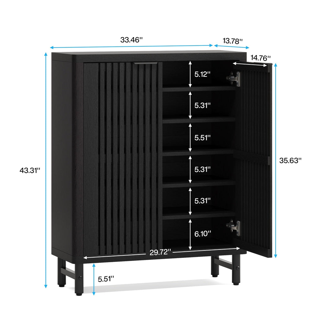 Meuble de rangement à chaussures 24 paires avec porte pour entrée et salon