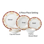 Service de table 24 pièces en porcelaine tendre, pour 4 personnes, par Lorren Home Trends