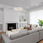 Lustre de ferme de 63 cm à 8 lumières, lustre en cristal, lustre tambour pour salle à manger, salon, chambre à coucher, cuisine