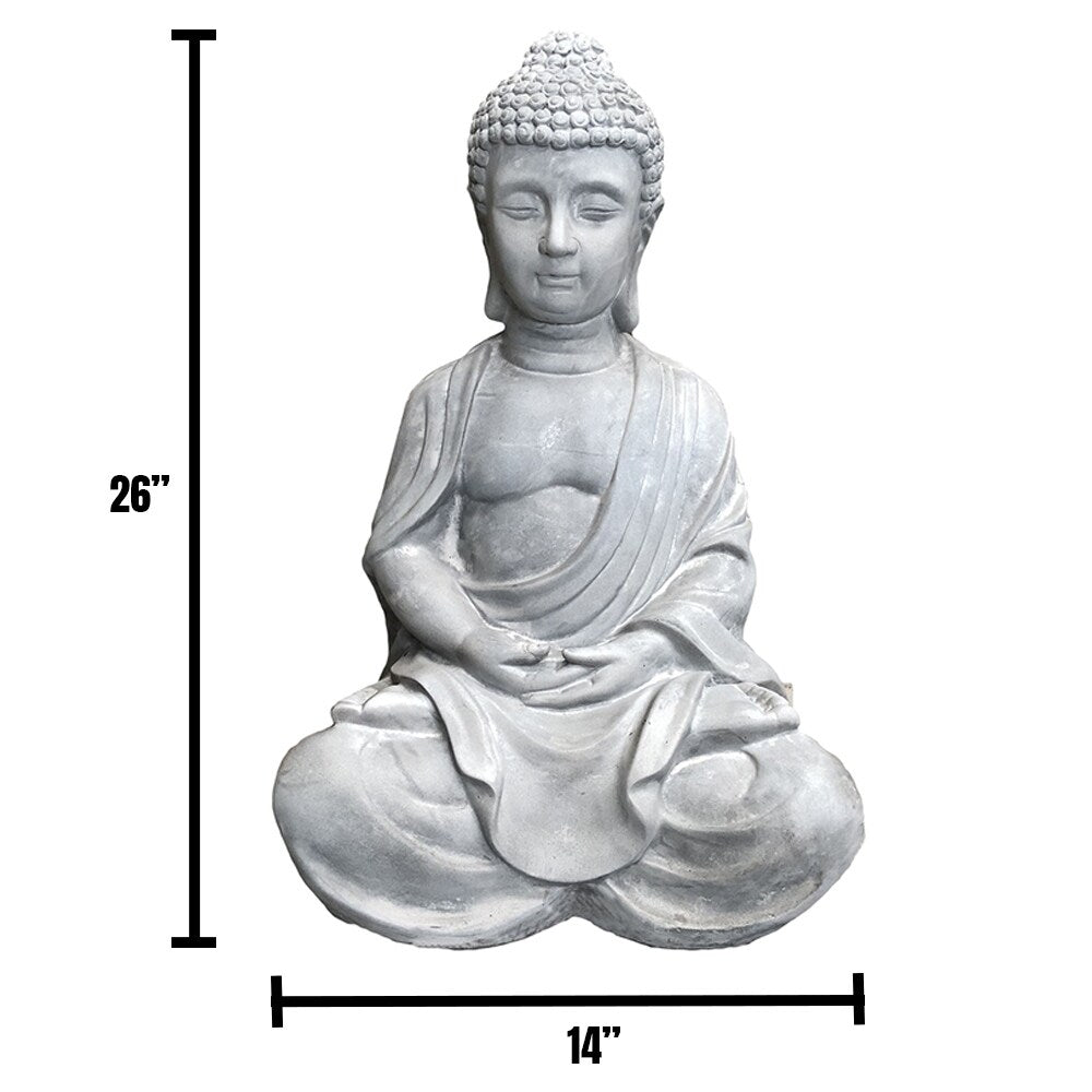Statue de Bouddha méditant en béton léger de 65 cm
