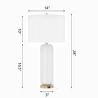 Lot de 2 lampes de table USB blanches en céramique