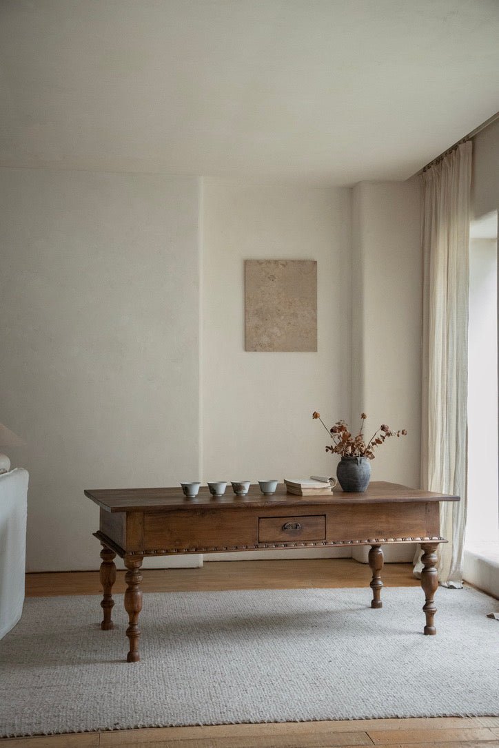 Tables vintage indonésiennes en bois de teck