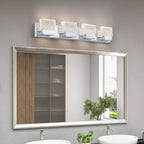 Applique murale à LED intégrée C Cattleya en acier inoxydable 3000 K avec abat-jour en verre artistique - Chrome