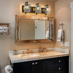 Applique murale en cristal à 3 lumières pour miroir de salle de bain moderne et glamour