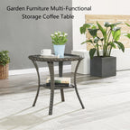 Fauteuil à bascule pivotant d'extérieur Gymojoy 3 pièces en osier avec coussin et table