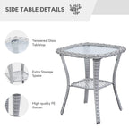 Fauteuil à bascule pivotant d'extérieur Gymojoy 3 pièces en osier avec coussin et table