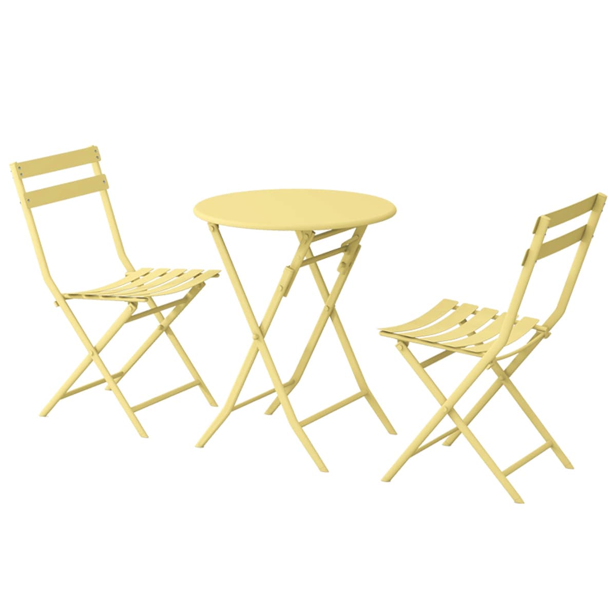 Ensemble bistro de patio 3 pièces avec table ronde pliable et chaises