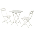 Ensemble bistro minimaliste de patio 3 pièces avec table carrée pliable et chaises - 3 pièces
