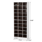 Meuble à chaussures haut 30 paires, 10 niveaux, en bois blanc, pour placard, entrée