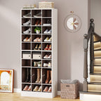 Meuble à chaussures haut 30 paires, 10 niveaux, en bois blanc, pour placard, entrée